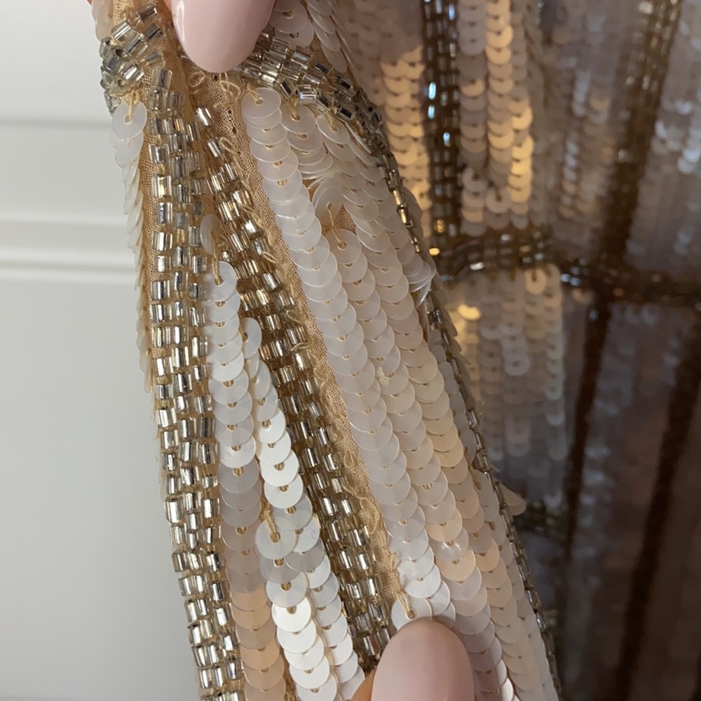 Parker sequined dress, nude, white and silver - Picture 5 of 8